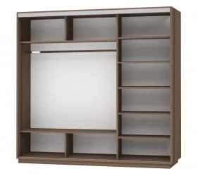 Шкаф-купе трехдверный Экспресс Трио Элемент 2400х2400х Ясень шимо тёмный / 2400х2400h