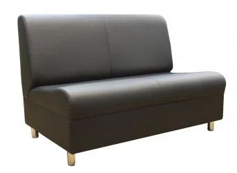 Диван офисный Диванная секция Клерк 3 двойная без подлокотников черный Екотекс 3001 / Ecotex