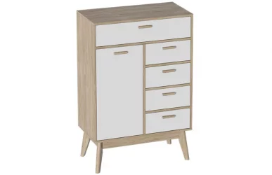 Комод Калгари 03 Дуб натуральный светлый/белый матовый
