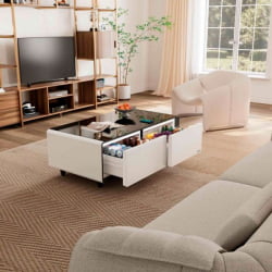 Умный кофейный столик с холодильником ЕУРЕКА ТБ135, Вхите+Блаcк / EUREKA TB135, White+Black