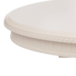 Стол СТЕФАНО круглый бук, мдф, Д90+30кс77см, Иворй вхите / STEFANO D90+30x77см, Ivory white