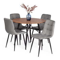 Стул CХИЛЛЙ (мод. ДЖСC-220) Велюр/металл , 44,5х52,5х88 см, Дэрк грей (темно-серый) ХЛР24 / черный / CHILLY (mod. JSC-220) Dark grey HLR24