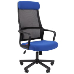 Кресло руководителя Чаирман 590 ткань/сетка Синий / Chairman