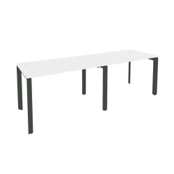 Рабочая станция на П-образном м/к ОНИКС О.МП-РС-2.2.7 Белый Бриллиант/Антрацит / ONIX O.MP-RS-2.2.7
