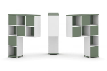 Надставка на стол высокая двухсторонняя + задняя стенка (8 шт.) CОНCЕПТ CН.ДНВ-001 Кобо Белый бриллиант Белый металл / CONCEPT CN.DNV-001