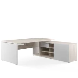 Стол письменный на опорной креденции правый ЗИО28510321 Светлый дуб / ZIO28510321