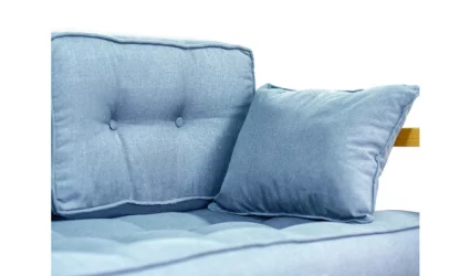 Диван трехместный ДЕмоку Д-3 небесно-голубой_натуральный / DEmoku