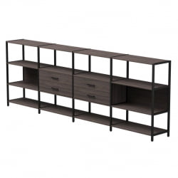 Набор стеллажных систем Еверпроф ЕВО №4 Дуб Пасадена Черный / Everprof EVO