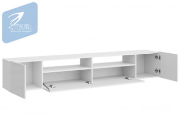 Тумба дизайнерская Соло-16 ТВ Белый/Белый глянец / TV