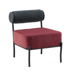 Кресло Понпоун К темно-серый бордо / Ponpoun