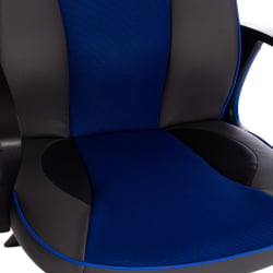 Кресло РАCЕР кож/зам/ткань, металлик/синий, 36/10 / RACER