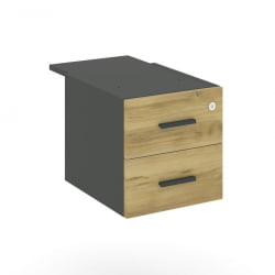 Тумба подвесная с двумя ящиками CОНCЕПТ CН.ПТ-004 Б/В Дуб Винченцо Антрацит / CONCEPT CN.PT-004 B/W