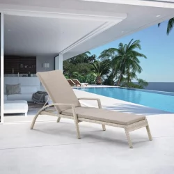 Шезлонг-лежак плетеный А30C2-В85 Латте с матрасом / A30C2-W85 Latte