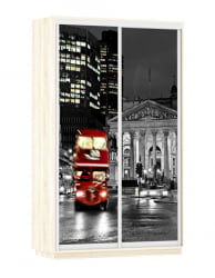 Шкаф-купе двухдверный Экспресс Дуо 1400х2200х Лондон/Дуб сонома / 1400х2200h