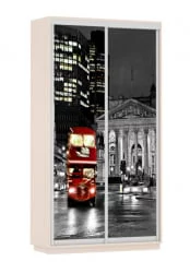 Шкаф-купе со стеклом Экспресс Дуо 1200х2400х Лондон/Дуб молочный / 1200х2400h