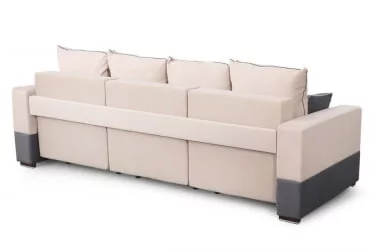 Серый диван из велюра Бостон 2400 Стандарт Бежево-темно-серый