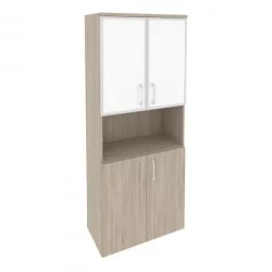 Шкаф высокий широкий ОНИКС О.СТ-1.4Р вхите Дуб Аттик / ONIX O.ST-1.4R white