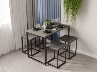 Стол обеденный САНВУТ СтК120 Антрацит / SANVUT