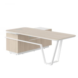 Стол руководителя правый Лине СФ-571201.1 Дуб светлый Белый / Line