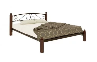 Кровать 120 на 190 Вероника Лукс 1200х1900 Коричневая / Lux