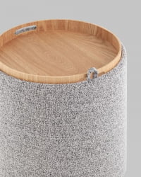 Пуф-столик с ящиком Хюгге С букле серый / S