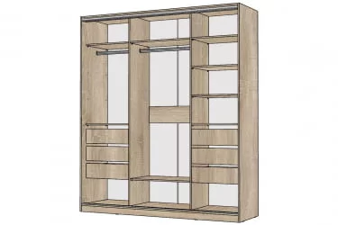 Шкаф-купе 3-х дверный Виктория 2000х584х2300, Дуб сонома светлый 20ДЗЗЗДЗЗЗДЗЗЗ-ЯЯПШ-Дсс 310-3250