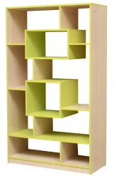 Стеллаж в детскую Юниор-11.1 Дуб молочный/Лайм