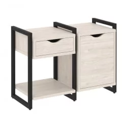 Тумба на регулируемых опорах наборная. Вариант №3 ЛОФТ ВР.Л-ТН-3.О Металл черный Денвер светлый / LOFT VR.L-TN-3.O