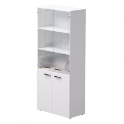 Шкаф комбинированный со стеклом Еверпроф ЕВО 254Н004 Белый / Everprof EVO