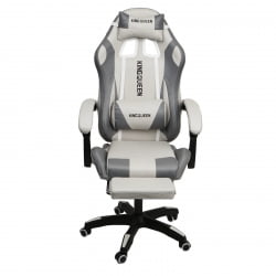 Кресло 1208, замша, цвет бело-серый с массажем, арт 1208-Вхите-Грей / 1208-White-Grey