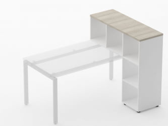 Стеллаж к столу Дека 9.08.12 Дуб Сантана светлый/Белый / Deka