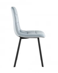 Комплект из двух стульев Чиллй велюр серо-голубой ножки металл черные / Chilly