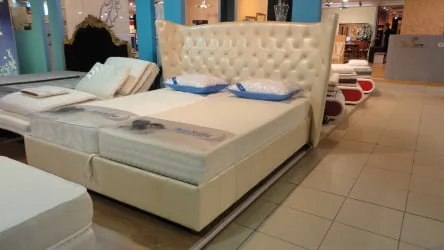 Кровать Леонарда Престиге Беиге Перлато (натуральная кожа) / Prestige Beige Perlato