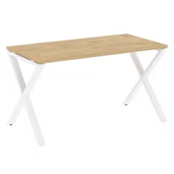 Стол рабочий ЛОФТ ВР.Л-СРКС-3.7 Металл белый Тиквуд светлый / LOFT VR.L-SRX-3.7