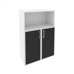 Шкаф средний широкий ОНИКС O.ST-2.2R блаcк Белый Бриллиант / ONIX black