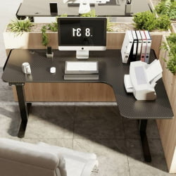 Угловой компьютерный стол ЕУРЕКА ЕРК-ЕГД-Л60Р-Б-УС / EUREKA ERK-EGD-L60R-B-US