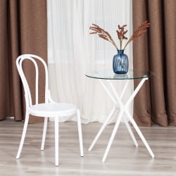 Стул ТХОНЕТ (мод. ПЛ62) пластик, 42 кс 52 кс 89 см, Вхите (Белый) 01 / THONET (mod. PL62) x x White