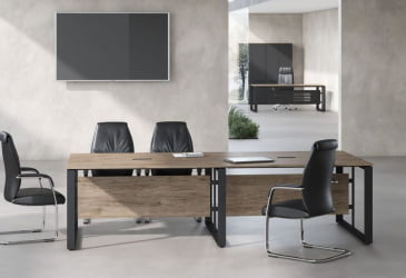 Комплект мебели для кабинета руководителя ЕНИО №5 Кария Пальмира Антрацит / ENIO