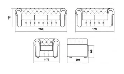 Диван трехместный Да Винчи 3Д Арт Висион 125 / Art Vision