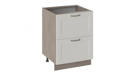 Шкаф напольный с 2-мя ящиками Одри Н2Я_72-60_2Я Дуб Сонома трюфель/Бежевый шелк