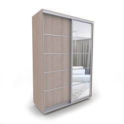 Маленький шкаф-купе Акцент-Квадро Д 1600х600 Шимо светлый/хром