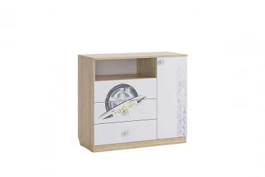 Комод Форсаж МКФ-06 Дуб сонома/белый / MKF-06