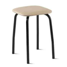 Табурет кухонный 320х320 мм Кофе с молоком/Металл Черная шагрень