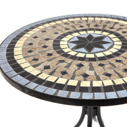 Стол для дачи Сеcрет де Маисон РОМЕО (мод. ПЛ08-1070-1-ГБРН) металл, 60х72см, черный/плитка АСТРА / Secret de Maison ROMEO (mod. PL08-1070-1-GBRN) ASTRA