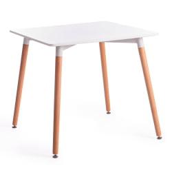 Обеденный стол ДЖОХН (мод. Т1003) МДФ/дерево, 80 х 80 х 75 см , Вхите (Белый) / Натурал (натуральный) / JOHN (mod. T1003) White Natural