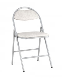 Складной стул Хаген чроме экокожа Белый мрамор / Hagen chrome