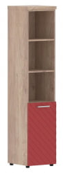 Шкаф колонка с глухой малой дверью и топом (левый) Торр ЛУКС ТЛХC 42.5 Л Дуб Каньон Красный / Torr LUX TLHC L