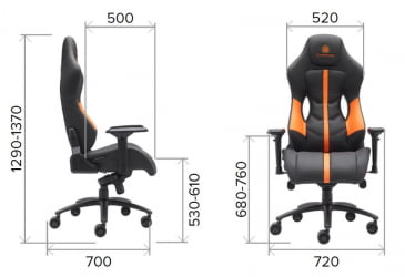 Кресло геймерское Еверпроф ДЖагуар Экокожа Оранжевый / Everprof Jaguar