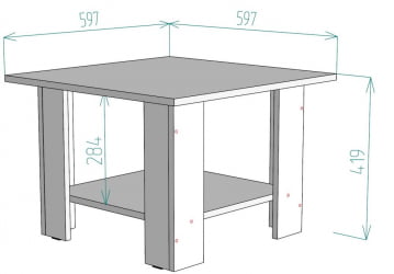 Стол журнальный ТC2 419х597х597 ДМ / TC2