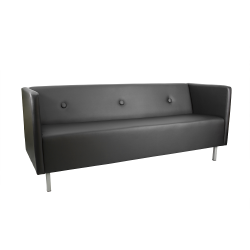 Диван офисный Скайнет тройной модуль А черный Екотекс 3001 / Ecotex